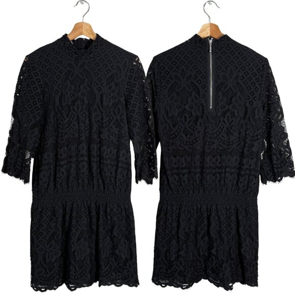 Designers Remix Charlotte Eskildsen Audrey Lace Mini Dress Womens 36 Small Black - Picture 1 of 14
